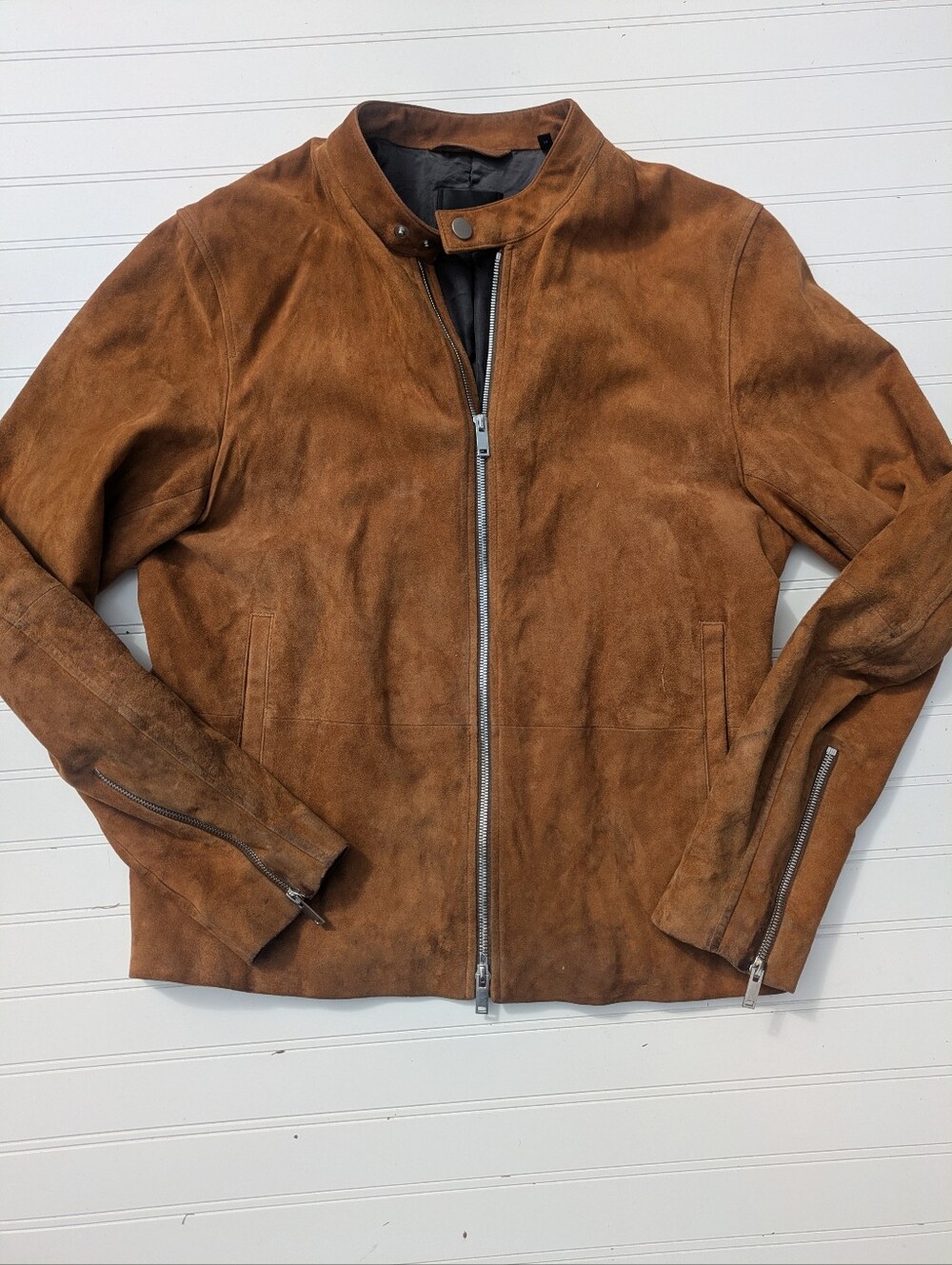 Theory Suede 100 Percent Goat Leather Jacket